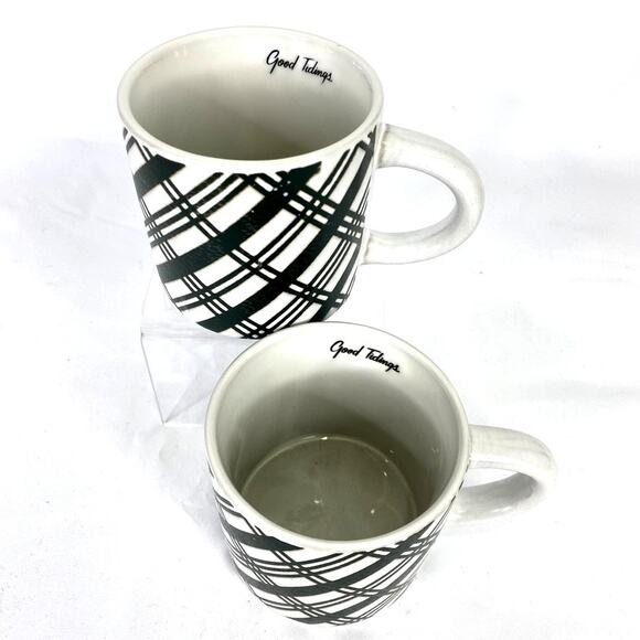 Hearth & Hand With Magnolia Set of 2 Mugs Black Plaid Good Tidings Christmas NEW - Picture 3 of 6